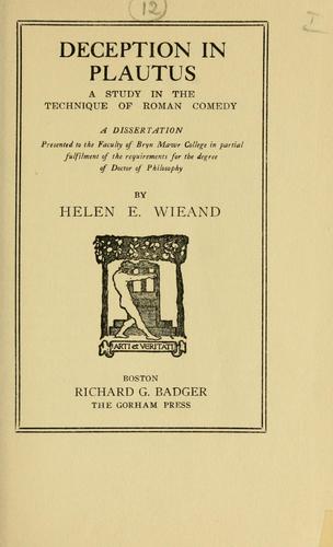 Deception in Plautus