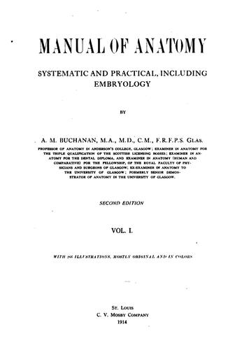 Manual of Anatomy, Systematic and Practical, Including Embryology