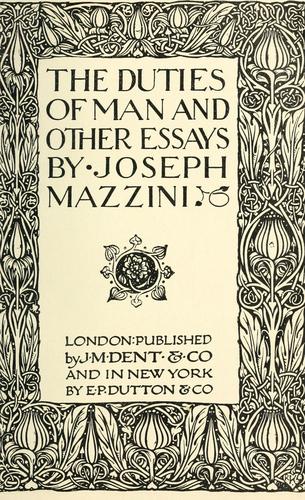 The duties of man and other essays