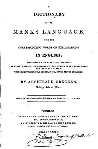 A dictionary of the Manks language