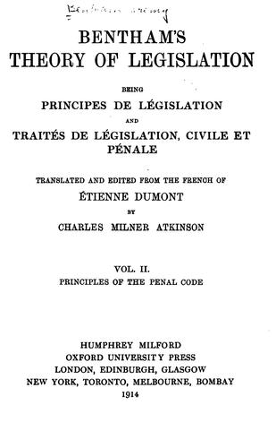 Bentham's Theory of legislation