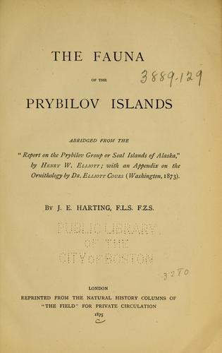 The fauna of the Prybilov Islands