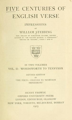 Five centuries of English verse