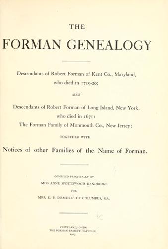 The Forman genealogy