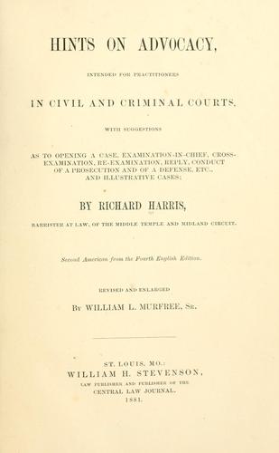 Hints on advocacy