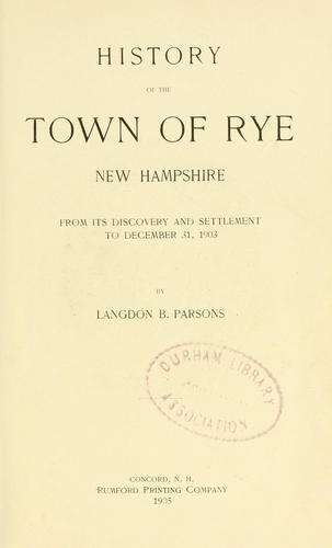History of the town of Rye, New Hampshire