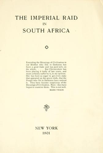The imperial raid in South Africa