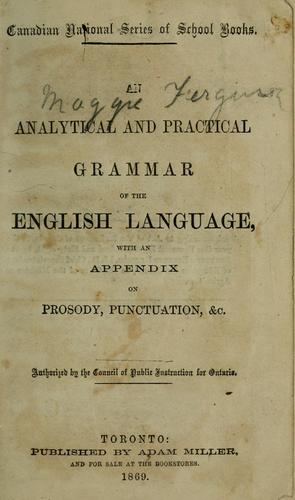 An analytical and practical grammar of the English language
