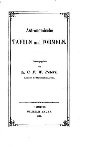 Astronomische Tafeln und Formeln