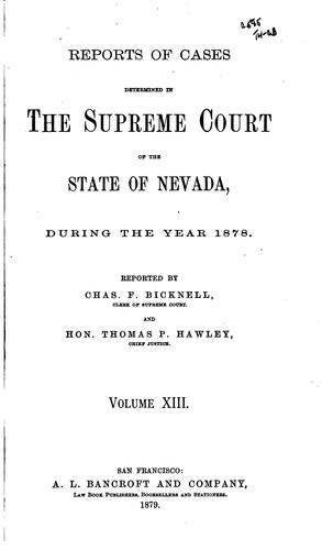 Reports of Decisions of the Supreme Court of the State of Nevada