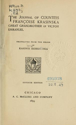 The journal of Countess Françoise Krasinska