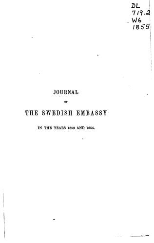 A Journal of the Swedish Embassy in the Years 1653 and 1654