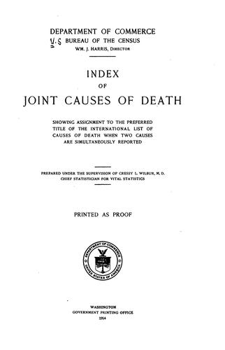 Index of joint causes of death, showing assignment to the preferred title of the international list of causes of death when the two causes are simultaneously reported