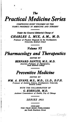 Pharmacology and Therapeutics, Preventive Medicine