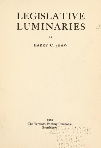 Legislative luminaries