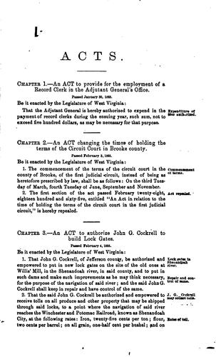 Acts of the legislature of west virginia