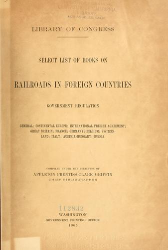 A select list of books on railroads in foreign countries