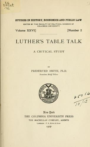 Luther's table talk