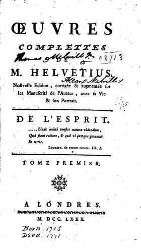 Œuvres complettes de M. Helvétius