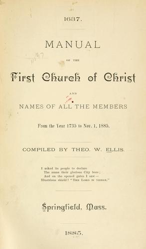 Manual of the First Church of Christ and names of all the members