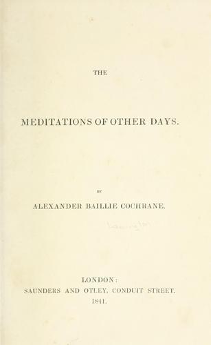 The meditations of other days
