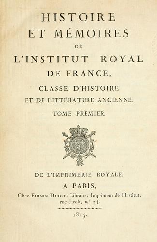 Mémoires de l'Institut national de France