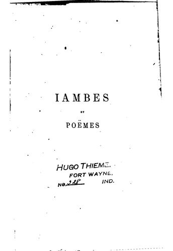 Iambes et poèmes