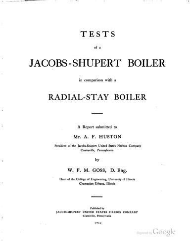 Tests of a Jacobs-Shupert boiler in comparison with a radial-stay boiler