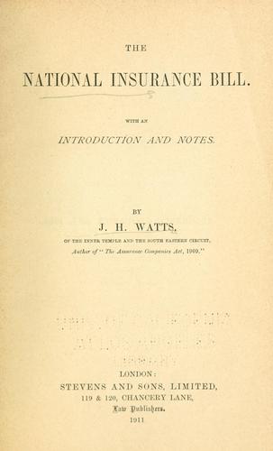 The national insurance bill