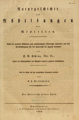 Naturgeschichte und Abbildungen der Reptilien