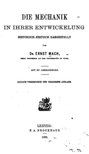 Die Mechanik in ihrer Entwickelung