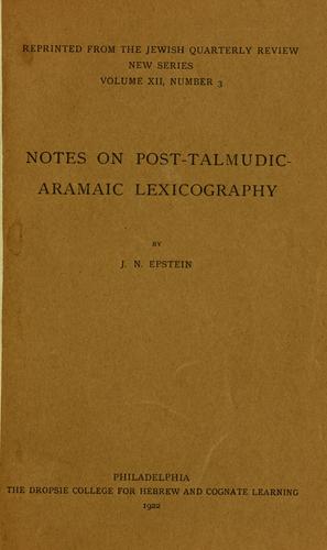 Notes on post-Talmudic-Aramaic lexicography