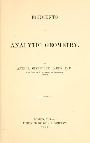 Elements of analytic geometry