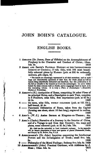 Catalogue of English Books on Sale