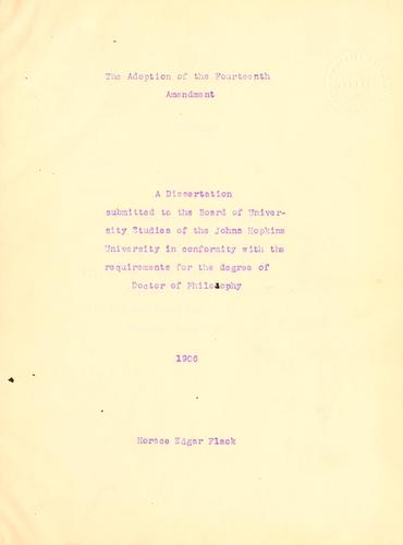 The adoption of the Fourteenth amendment