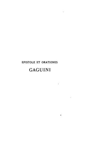 Roberti Gaguini Epistole et orationes