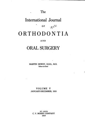 The International Journal of Orthodontia and Oral Surgery