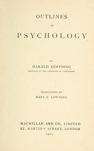 Outlines of psychology