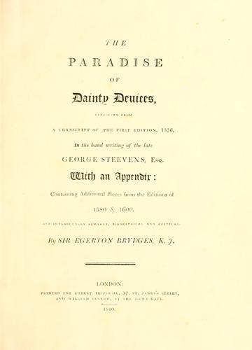 The paradise of dainty deuices