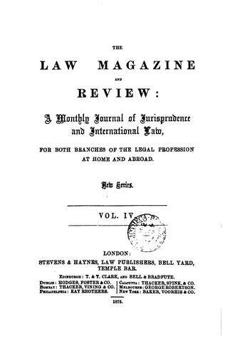 THE LAW MAGAZINE AND REVIEW