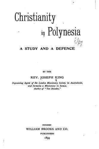 Christianity in Polynesia: A Study and a Defence