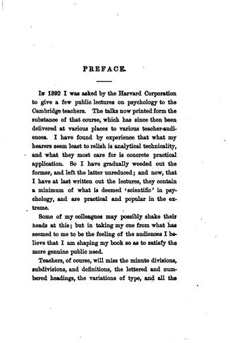 Talks to Teachers on Psychology