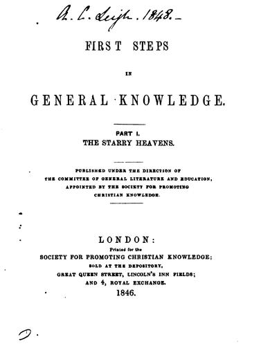 First Steps in General Knowledge