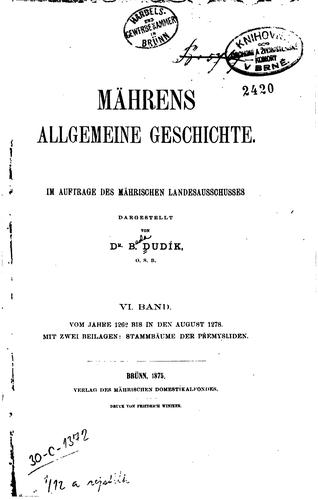 Mährens allgemeine Geschichte