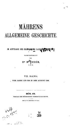 Mährens allgemeine Geschichte
