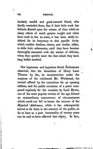 Rejected Addresses: Or, The New Theatrum Poetarum