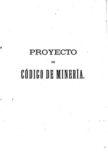 Proyecto de Código de Minería