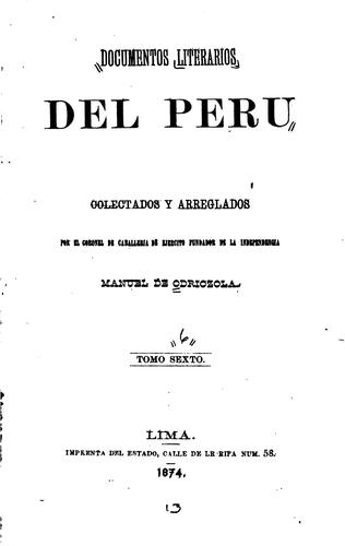 Colección de documentos literarios del Peru