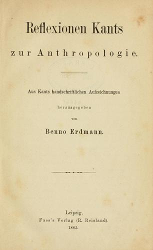Reflexionen Kants zur kritischen Philosophie