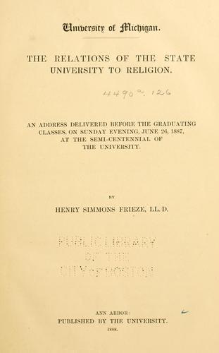 The relations of the state University to religion